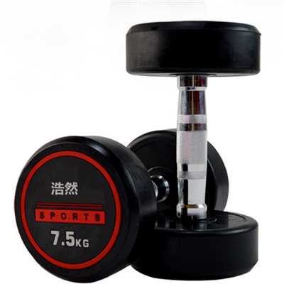 gym equipments round head rubber encased dumbbell