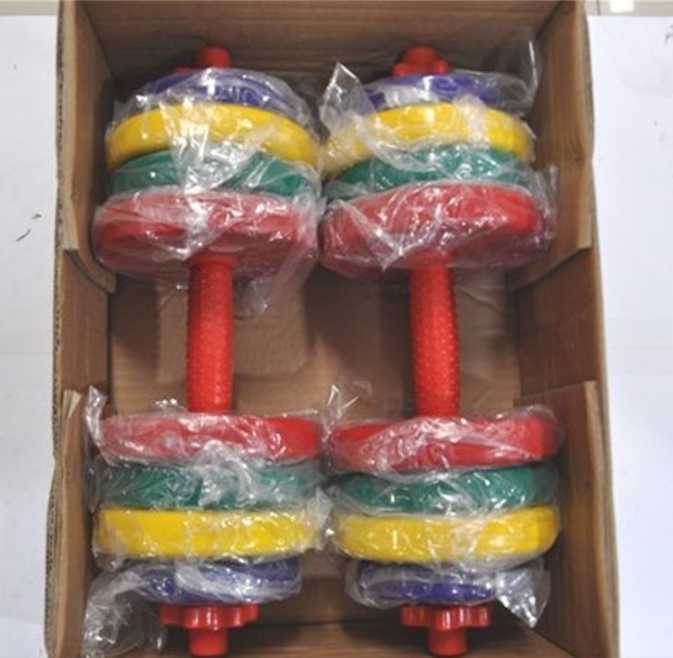 Adjustable colorful rubber-coated cast iron dumbbell